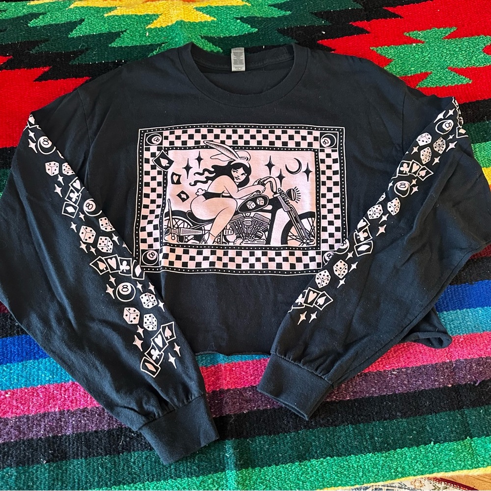Black Graphic Long Sleeve Shirt